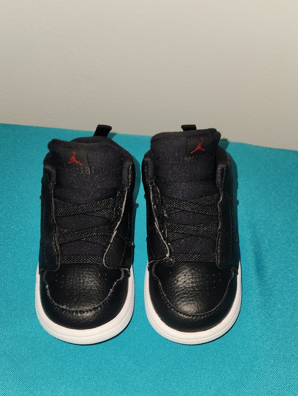 Jordan Toddler Black and Red High-Top Sneakers